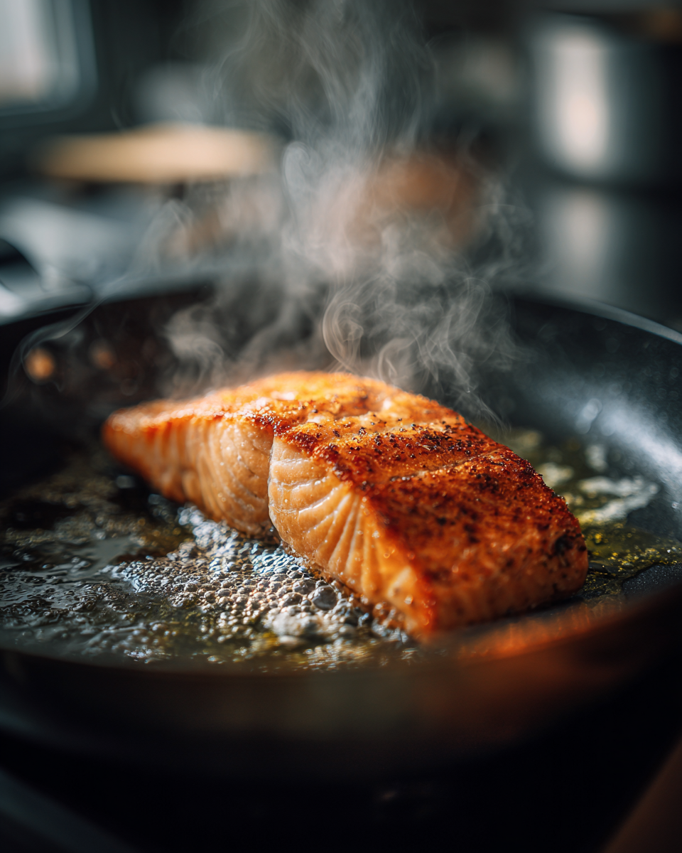 Avocado Rice Salmon Bowl — Healthy Breakfast Recipe — cooking process
